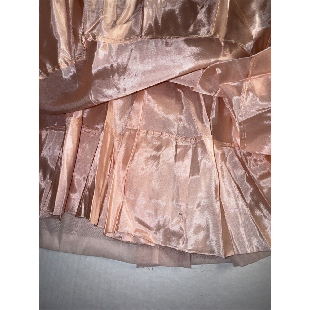 Vintage 50s Cupcake Dress Size XXS Pink Tulle Fit & Flare Prom Formal Junior 7 - Picture 13 of 16